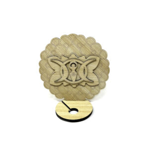 Shreyshti Wooden Crystal Ball Stand, Triple Moon Goddess approx. 8" for Crystal Ball, Sphere etc.